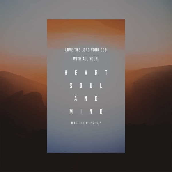 Love the Lord your God with all your heart, soul, and mind. – Matthew 22:37