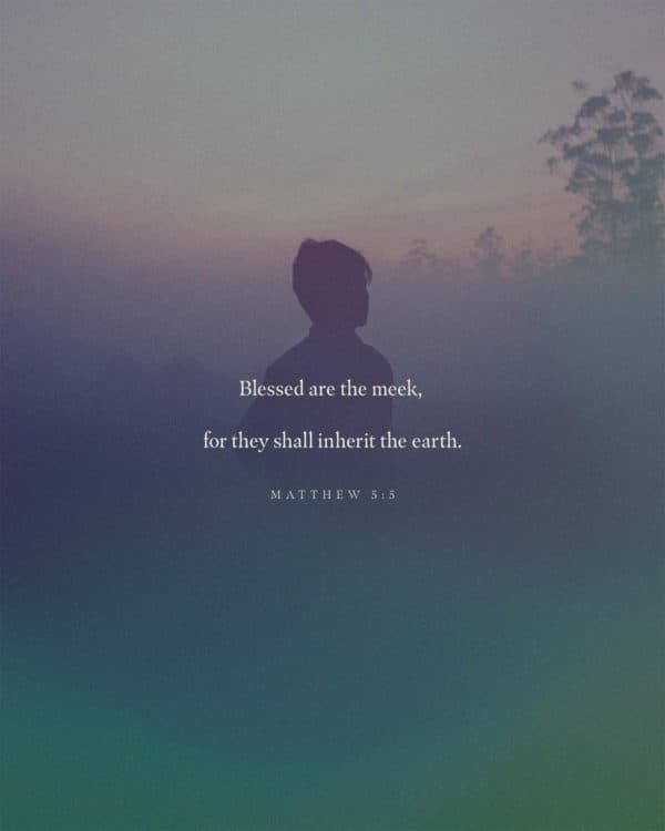 Blessed are the meek, for they shall inherit the earth. – Matthew 5:5