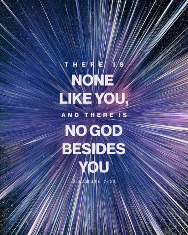 There is none like you, and there is no God besides you. – 2 Samuel 7:22