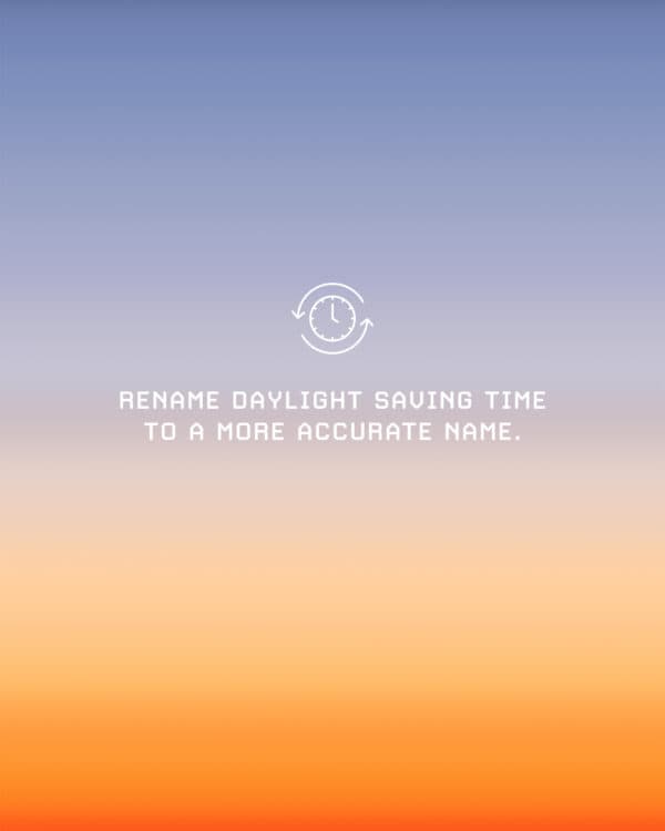 Rename Daylight Saving Time to a more accurate name.